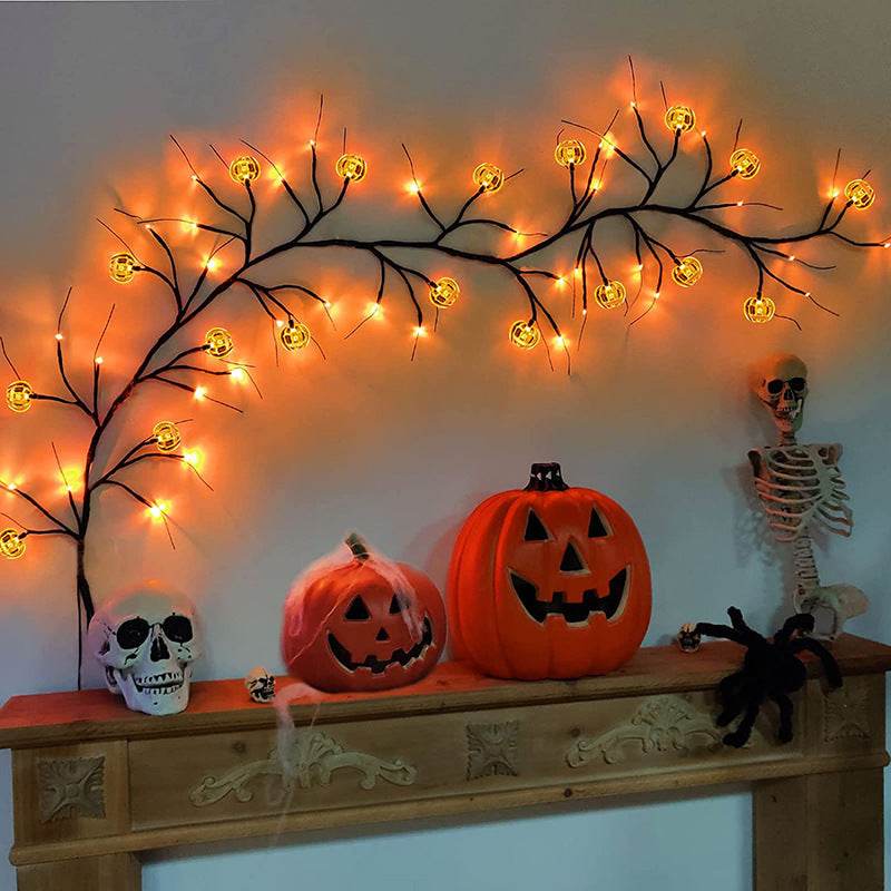 Halloween LED Willow Vine String Light Cool Cartoon Bat Pumpkin Decoration For Indoor Outdoor Party House Decor - ProTrendyz