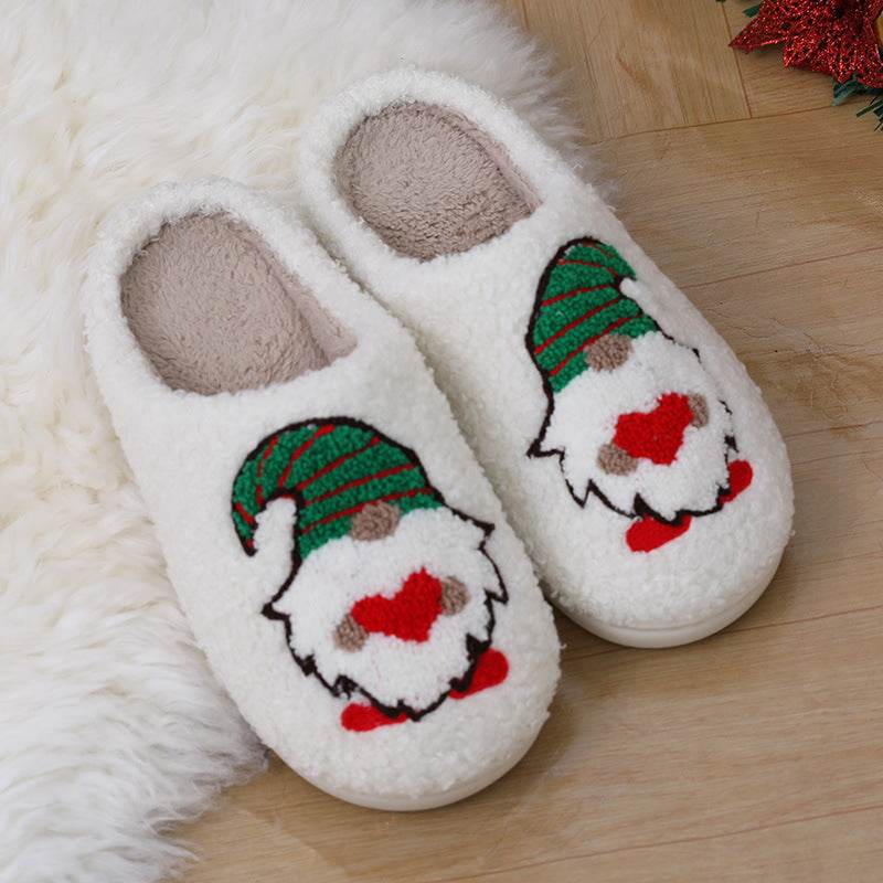 Cute Cartoon Santa Claus Home Slippers Couple Indoor Floor Bedroom Slipper Christmas Warm Shoes Women Men - ProTrendyz