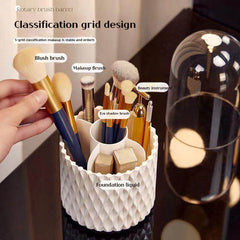 360 Rotating Large Capacity Transparent Makeup Brush Storage Pen Holder Acrylic Dust With Lid Desktop Cosmetic Storage Box - ProTrendyz