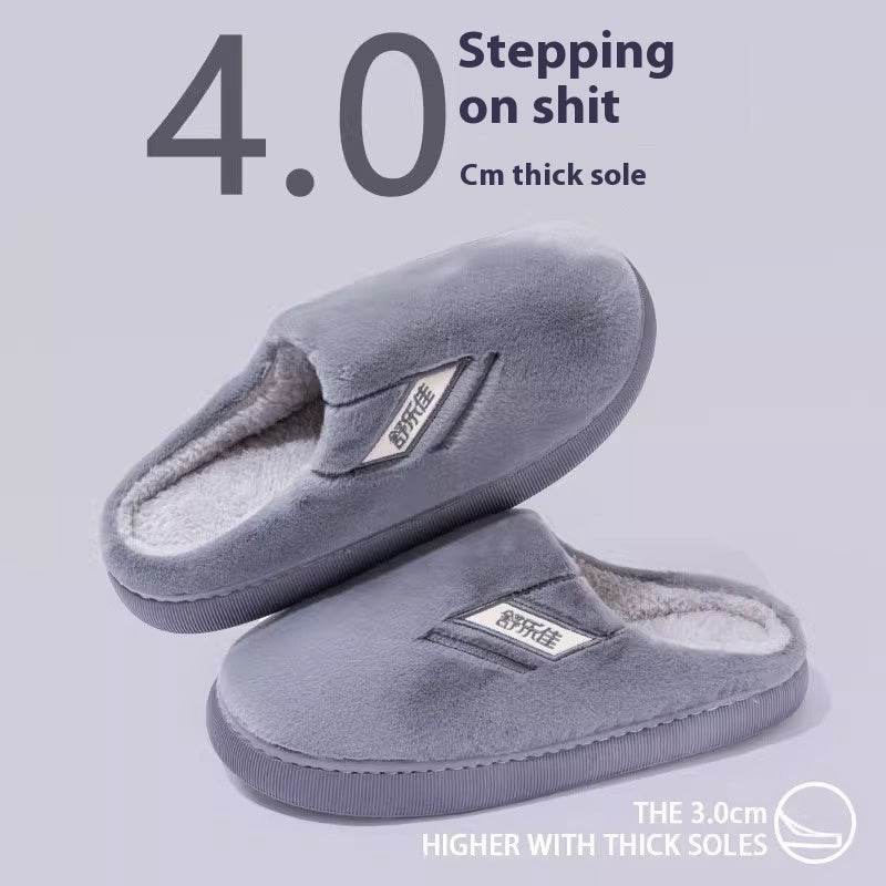 Men's Winter New Indoor Home Velvet Thermal Non-slip Platform Slippers - ProTrendyz