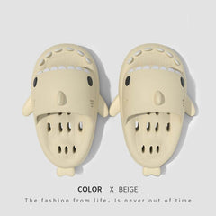 Shark Slippers With Drain Holes Shower Shoes For Women Quick Drying Eva Pool Shark Slides Beach Sandals With Drain Holes - ProTrendyz