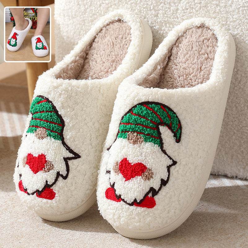 Cute Cartoon Santa Claus Home Slippers Couple Indoor Floor Bedroom Slipper Christmas Warm Shoes Women Men - ProTrendyz