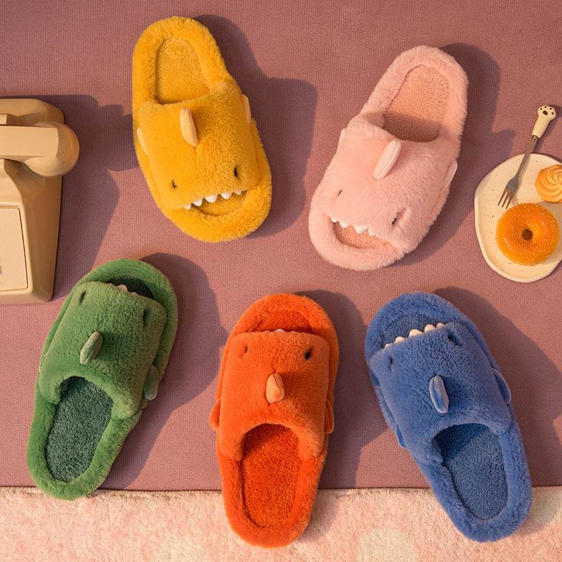 Shark Slippers Fluffy Slippers For Women Couple House Shoes Winter - ProTrendyz