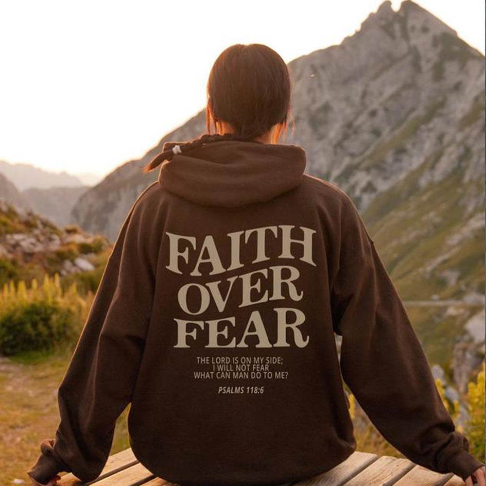 Faith Over Fear Christian Hoodie Christian Sweatshirt Jesus Hoodie Trendy Hoodie Bible Verse Shirt Unisex Aesthetic Clothes - ProTrendyz