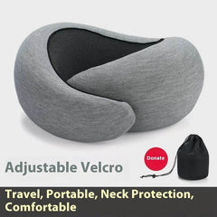 Soft Memory Foam Travel Neck Pillow U Shape Adjustable Support Comfortably Sleeping On Plane Car Office Noon Break - ProTrendyz