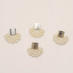 Handmade Pearl Woven Scalloped Pearl Stud Earrings - ProTrendyz