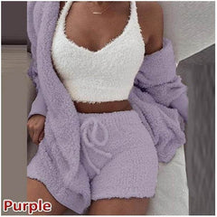 3 Pieces Of Fashionable Ladies Plush Home Clothes - ProTrendyz