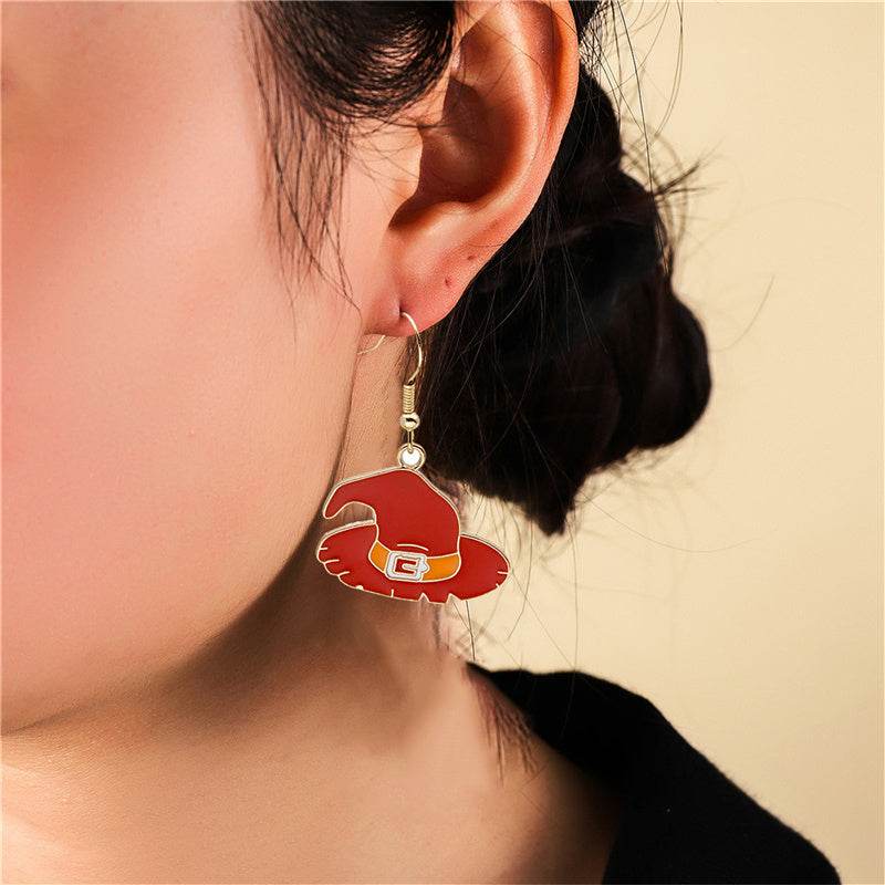 Halloween Earrings Cute Pumpkin Spooky Oil Drip Alloy Earrings Jewelry - ProTrendyz