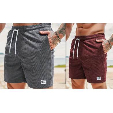Lace-up Drawstring Shorts Summer Corduroy Sports Short Pants Mens Clothing - ProTrendyz