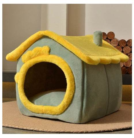 Foldable Dog House Pet Cat Bed Winter Dog Villa Sleep Kennel Removable Nest Warm Enclosed Cave Sofa Pets Supplies - ProTrendyz