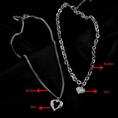 Titanium Steel Angel Wings Love Necklace Irregular Folds 2 Heart Love Necklace For Women Charm Party Accessories High-quality Fashion Jewelry Pendant Gifts - ProTrendyz