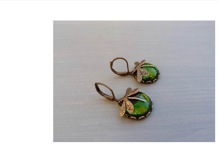 Fashion Jewelry Women's Earrings Hanging Vintage Dragonfly Pendant Earring Boho Chakra Blue Moonstone Drop Earrings For Women Wedding Charm Ethnic Jewellery - ProTrendyz