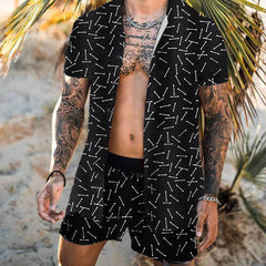 Streetwear Short Sleeve Beach Shirt With Short Pants Casual Men Clothing Outfits - ProTrendyz