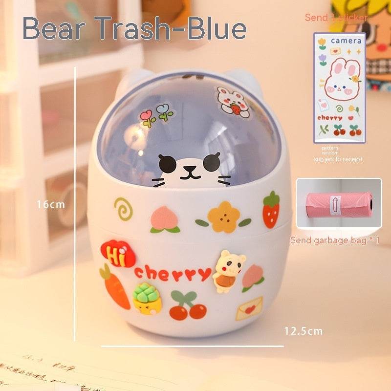 Desktop Trash Can Desk Organizer Bucket Office Mini Bear Trash Can - ProTrendyz