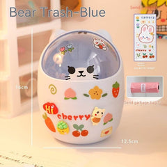 Desktop Trash Can Desk Organizer Bucket Office Mini Bear Trash Can - ProTrendyz