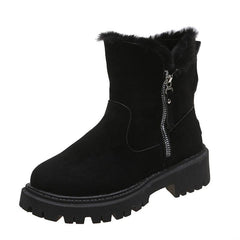 Thick Plush Snow Boots Women Faux Suede Non-slip Winter Shoes - ProTrendyz
