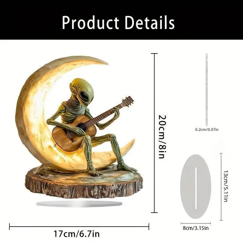Alien Moon Guitarist Acrylic Home Office Decorations Ornaments - ProTrendyz