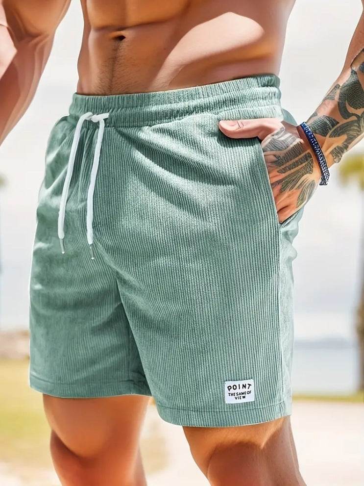 Lace-up Drawstring Shorts Summer Corduroy Sports Short Pants Mens Clothing - ProTrendyz