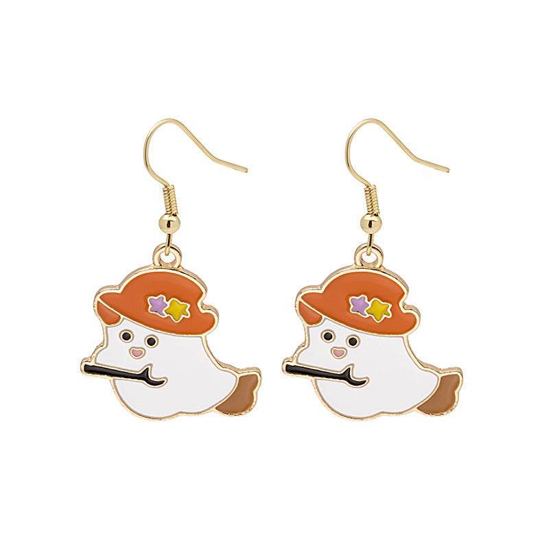 Halloween Earrings Cute Pumpkin Spooky Oil Drip Alloy Earrings Jewelry - ProTrendyz