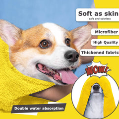 Dog Towels For Drying Dogs Drying Towel Dog Bath Towel, Quick-drying Pet Dog And Cat Towels Soft Fiber Towels Robe Super Absorbent Quick Drying Soft Microfiber Pet Towel For Dogs, Cats Yellow - ProTrendyz