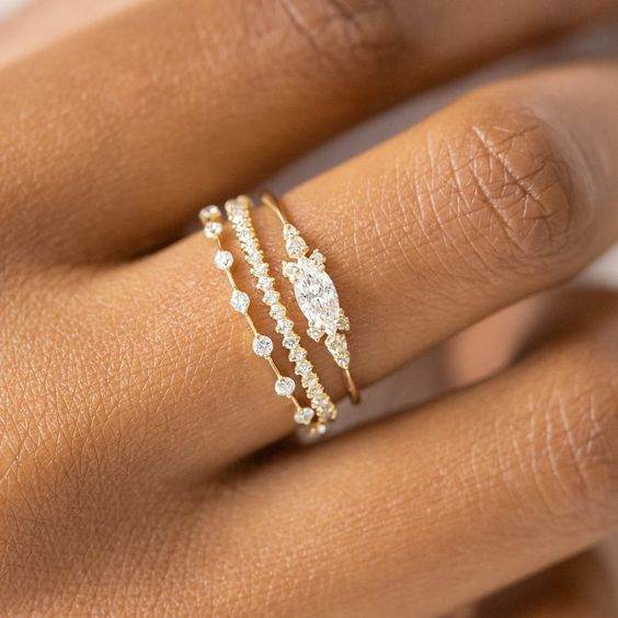 Gold Ring Fashion Ladies Three-piece Set - ProTrendyz