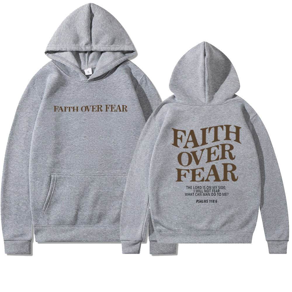 Faith Over Fear Christian Hoodie Christian Sweatshirt Jesus Hoodie Trendy Hoodie Bible Verse Shirt Unisex Aesthetic Clothes - ProTrendyz
