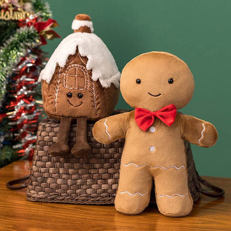 Christmas Gingerbread Man Igloo And Christmas Tree Plush Toy - ProTrendyz
