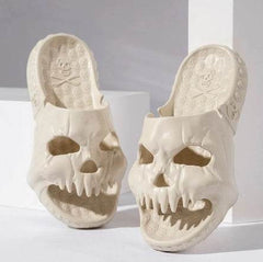 Personalized Skull Design Halloween Slippers Bathroom Indoor Outdoor Funny Slides Beach Shoes - ProTrendyz