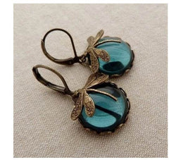 Fashion Jewelry Women's Earrings Hanging Vintage Dragonfly Pendant Earring Boho Chakra Blue Moonstone Drop Earrings For Women Wedding Charm Ethnic Jewellery - ProTrendyz
