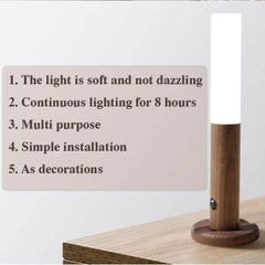 Auto LED USB Magnetic Wood Wireless Night Light Corridors Porch Lights PIR Motion Sensor Wall Light Cabinet Lamp - ProTrendyz