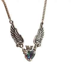 Vintage Gothic Heart Crown Angel Wings Pendant Necklaces For Women Fashion Exquisite Love Shape Clavicle Chain Choker Jewelry Fashion Jewelry - ProTrendyz