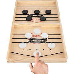 Fast Sling Puck Game,Wooden Hockey Game,Super Foosball Table,Desktop Battle Parent-Child Interaction Winner Slingshot Game,Adults And Kids Family Game Toys - ProTrendyz