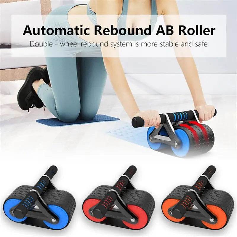 Double Wheel Abdominal Exerciser Women Men Automatic Rebound Ab Wheel Roller Waist Trainer Gym Sports Home Exercise Devices US - ProTrendyz
