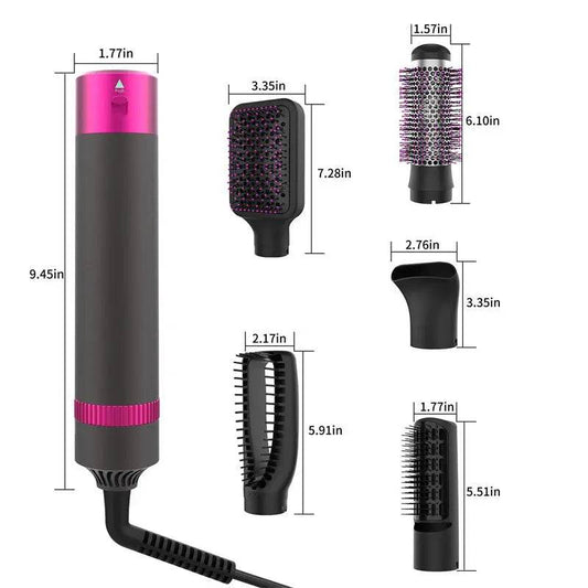 Professional 5 In 1 Hair Dryer Brush Dryer And Straightening Brush Electric Hair Styling Tool Automatic Hair Curler Beauty Supplies Gadgets - ProTrendyz