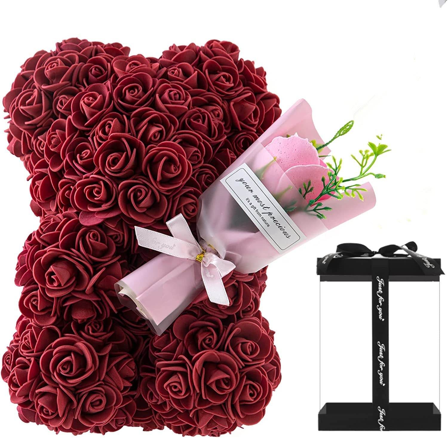 Rose Bear Preserved Fresh Flower Valentine's Day Birthday Gift - ProTrendyz