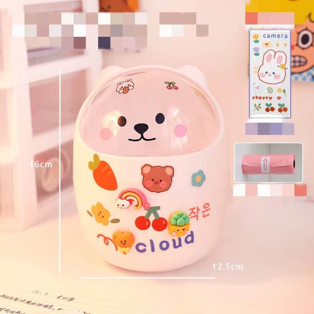 Desktop Trash Can Desk Organizer Bucket Office Mini Bear Trash Can - ProTrendyz