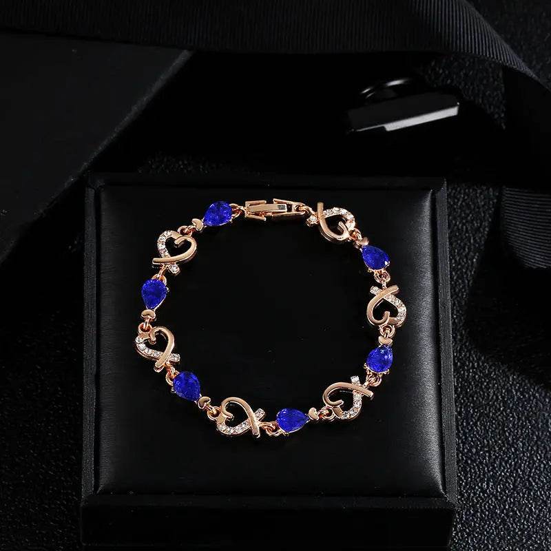 Hollow Love Bracelet With Rhinestones Fashion Temperament Heart-shaped Bracelet For Valentine's Day Gift Jewelry - ProTrendyz