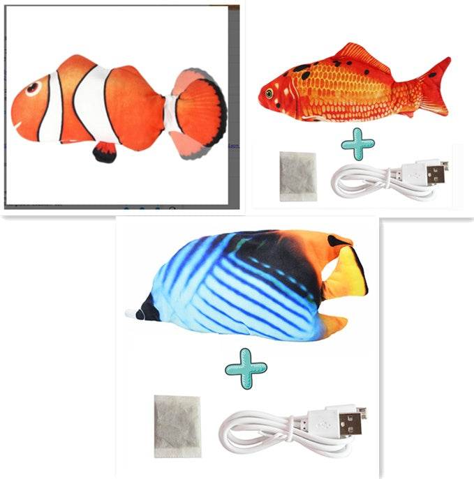 Electric Funny Cat Simulation Fish Beating Usb Jumping Cat Toy - ProTrendyz