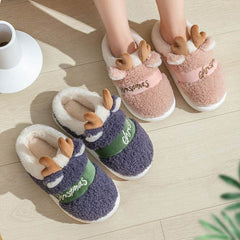 Christmas Shoes Winter Home Slippers Elk Soft Cozy Bedroom Slipper Slip On House Shoes - ProTrendyz