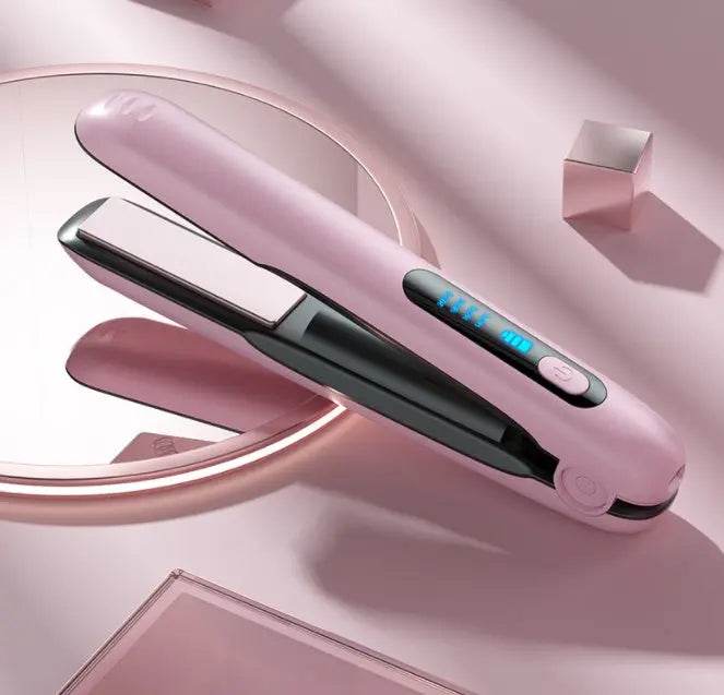 Wireless Hair Straightener Flat Iron Mini 2 IN 1 Roller USB 5000mAh Max 200 Degree Portable Cordless Curler 4 Levels Dry And Wet Uses - ProTrendyz