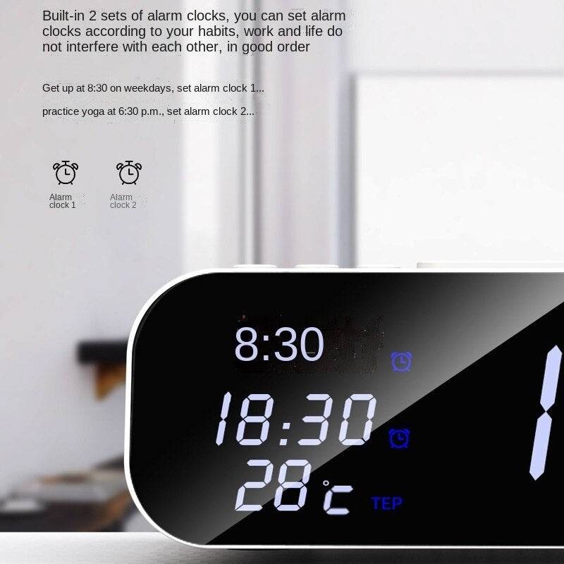 15W Three-in-one Wireless Charger Temperature Tester Multi Alarm Clock Fast Charging Mobile Phone Usb Charger Charging Station - ProTrendyz