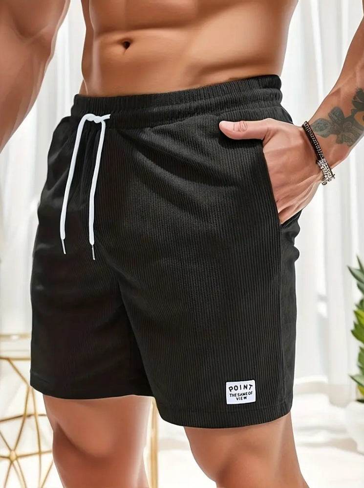 Lace-up Drawstring Shorts Summer Corduroy Sports Short Pants Mens Clothing - ProTrendyz