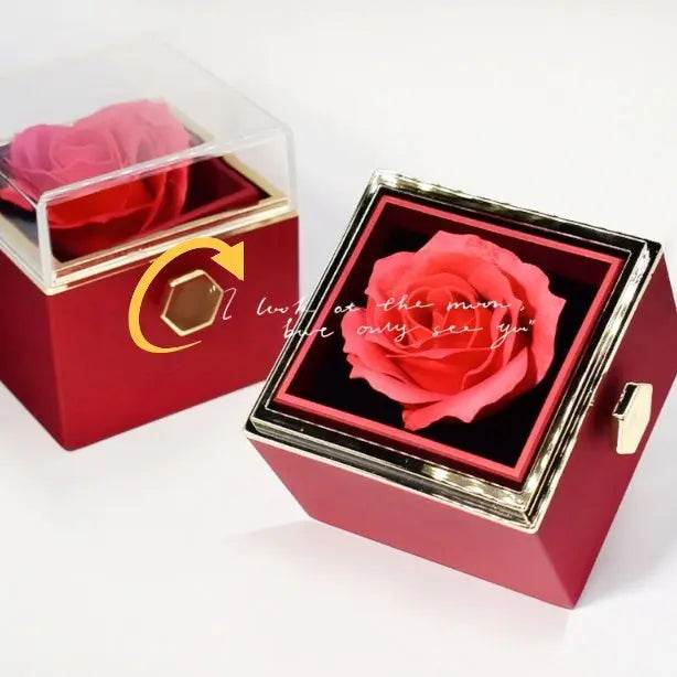 Rotating Soap Flower Rose Gift Box Creative Rotating Rose Jewelry Packaging Box Valentine's Day Gift For Women US - ProTrendyz