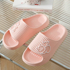 Cute Cat Slippers Summer Women Home Shoes Bath Thick Platform Non-Slip Slides Indoor Outdoor - ProTrendyz