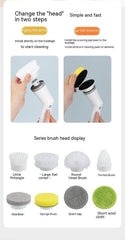 Electric Scrubber Cleaning Wall Long Handle Elbow Telescopic Multifunction Cleaning Brush - ProTrendyz
