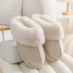Winter Warm Plush Home Slippers Indoor Fur Slippers Women Soft Lined Cotton Shoes Comfy Non-Slip Bedroom Fuzzy House Shoes Women Couple - ProTrendyz