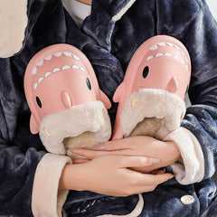 Winter Shark Shoes House Slippers With Button EVA Couple Slippers - ProTrendyz