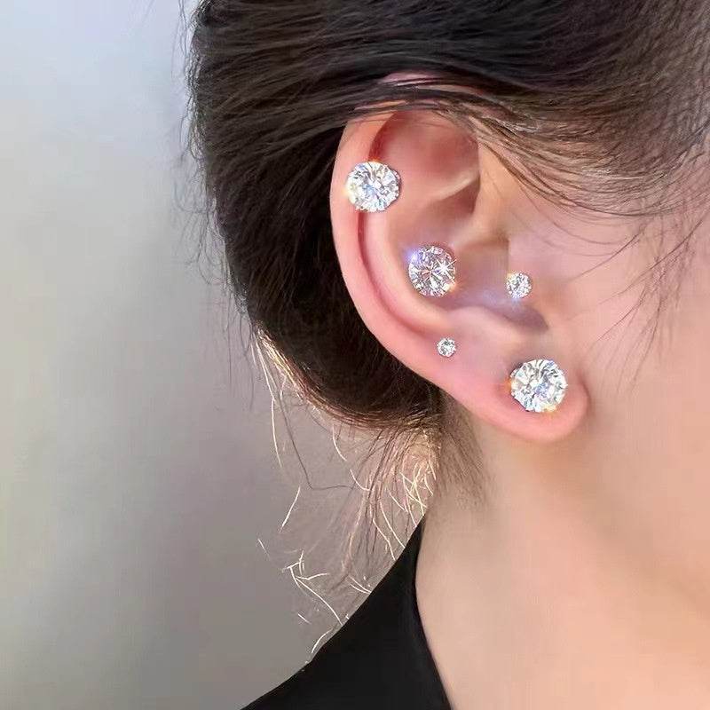 Women's Fashion Zircon Round Cake Earrings - ProTrendyz