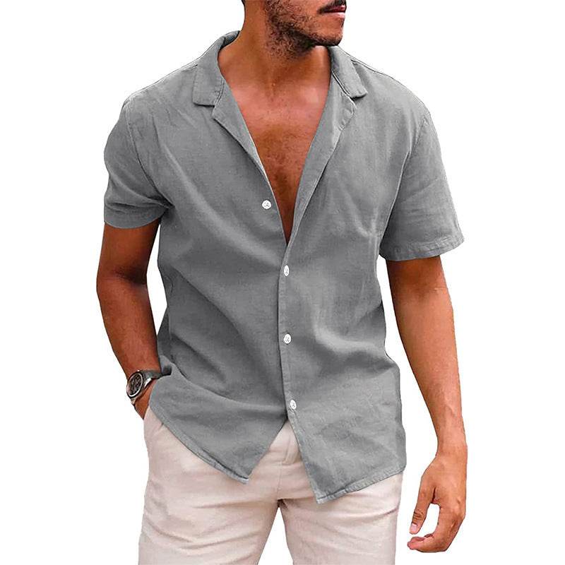 Men's Tops Casual Button Down Shirt Short Sleeve Beach Shirt Summer Mens Clothing - ProTrendyz