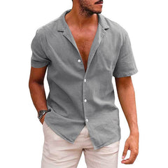 Men's Tops Casual Button Down Shirt Short Sleeve Beach Shirt Summer Mens Clothing - ProTrendyz